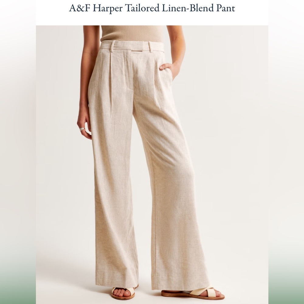 Abercrombie and Fitch Wide Leg Linen Blend Pants